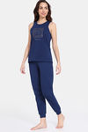 Zivame Disney Knit Cotton Loungewear Set - Medieval Blue — thumbnail 3